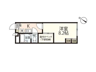 レオパレス紫苑【2階】の間取り