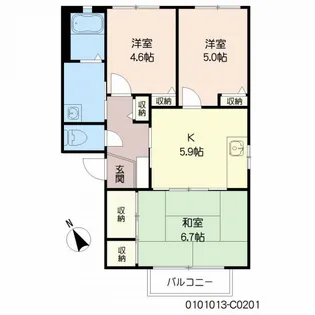 ルポ510 C棟【2階】の間取り