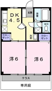 メルシーキャット【1階】の間取り
