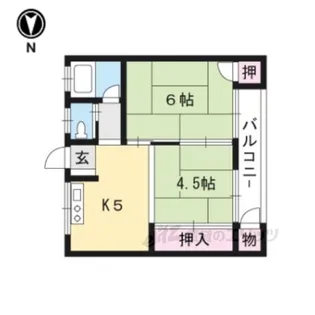 ブルーコート西野山【1階】の間取り