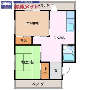 出垣内ハイツ【2階】の間取り