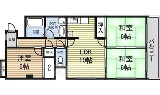 レジデンス南川【10階】の間取り