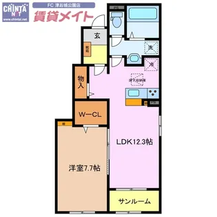 ボヌールI【1階】の間取り