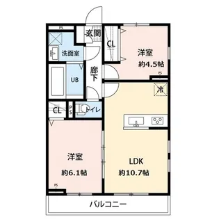 アムール イソベ【2階】の間取り
