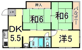 濱マンションエル【2階】の間取り