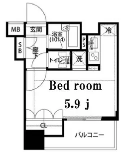 プレール・ドゥーク八丁堀【6階】の間取り