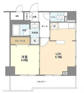 ONE ROOF FLAT TOGOSHI【9階】の間取り