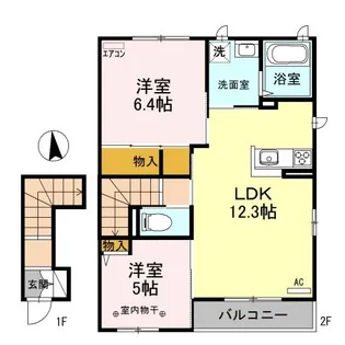 リヴァージュ弐番館【2階】の間取り