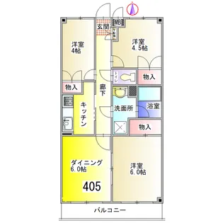 宝メゾン小仲台【4階】の間取り