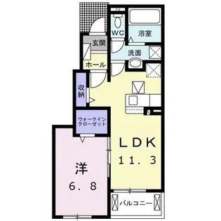 プラジュニア クウ【1階】の間取り
