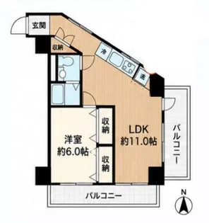 西麻布コンド【11階】の間取り