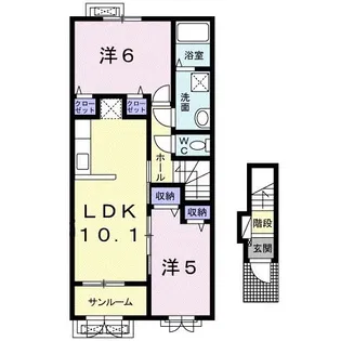 メゾンドアイリスF【2階】の間取り