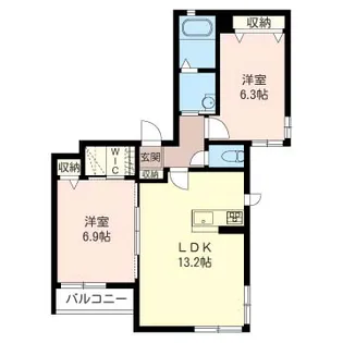 レフィナード【2階】の間取り