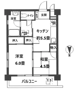 四谷スカイコーポ【4階】の間取り
