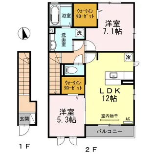 サンエクレール【2階】の間取り