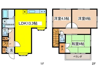 東京都世田谷区八幡山1【一戸建】の間取り