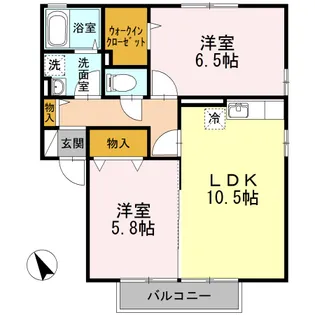 セジュール・モア【2階】の間取り