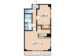 岩手県盛岡市肴町【マンション】の間取り