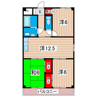 ルーブル日立【3階】の間取り