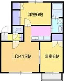シティハイム三條パークA【2階】の間取り