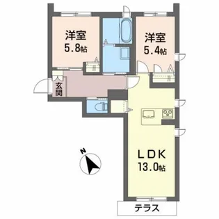 ベレオ伊賀河原【1階】の間取り