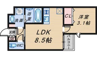 1LDKの間取り画像