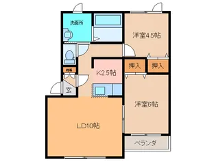 ラ・ポレール陸B【2階】の間取り