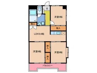 ドムール花見【6階】の間取り