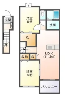 メゾン ラヴィエール【2階】の間取り