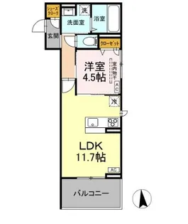 フィオレンテ長町南【1階】の間取り