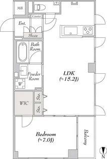 ミリアレジデンス高輪【2階】の間取り