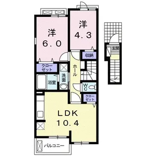 三重県名張市蔵持町原出【アパート】の間取り