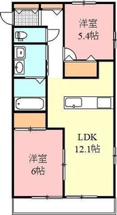 フォブールKMTII【3階】の間取り