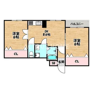 大阪府大阪市阿倍野区西田辺町2【マンション】の間取り