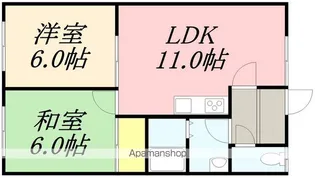 コーポ函館III【2階】の間取り
