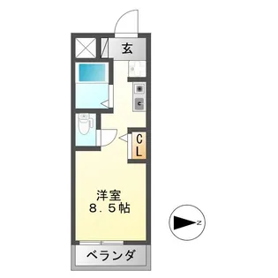 シャトー岐大 A【3階】の間取り