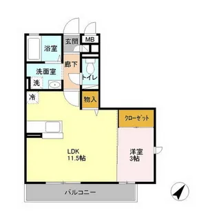 レジュウィール【2階】の間取り