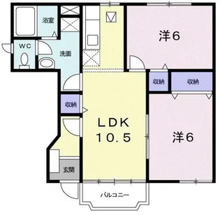 ノヴェル B棟【1階】の間取り