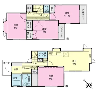 神奈川県横浜市金沢区片吹【一戸建】の間取り