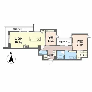 Grand Grace八乙女【2階】の間取り