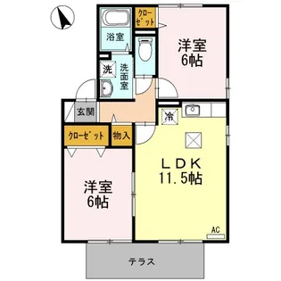 ステーションハウスリブ A【1階】の間取り