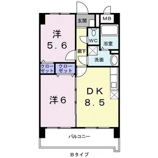 ヒルズ天神【4階】の間取り