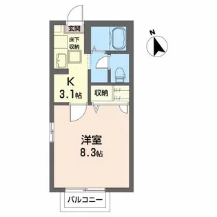 サニーヒル・薬師A【1階】の間取り