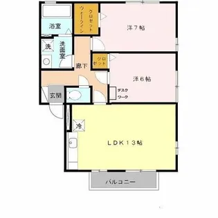 リビングタウン南花田 B棟【1階】の間取り