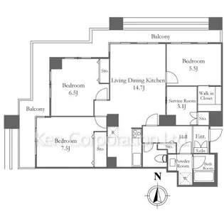 リバーシティ21イーストタワーズ【28階】の間取り