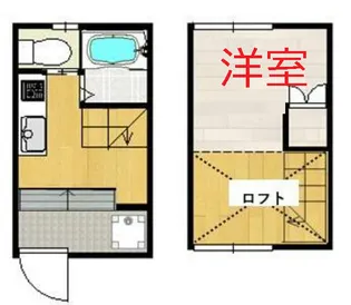 東京都大田区東六郷3【アパート】の間取り