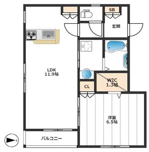 カーサ暁【3階】の間取り