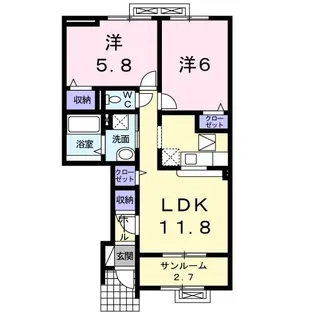 イースト・デュオII【1階】の間取り
