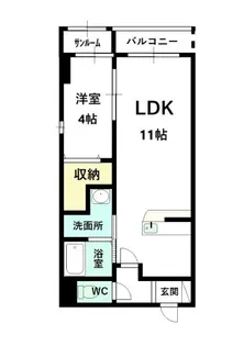 ラフォーレUSAKAII【1階】の間取り