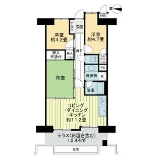 ライオンズマンション山手町【1階】の間取り